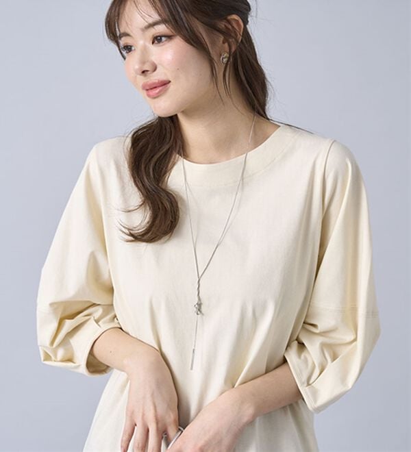 BELLUNA（ベルーナ）の「強撚綿１００％袖デザインプルオーバー（カットソー）」｜詳細画像