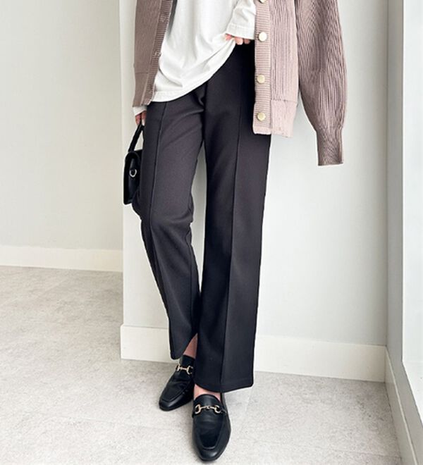 GeeRA（ジーラ）の「ウールライクピンタックストレートパンツ（ワイドパンツ・ガウチョ）」｜詳細画像