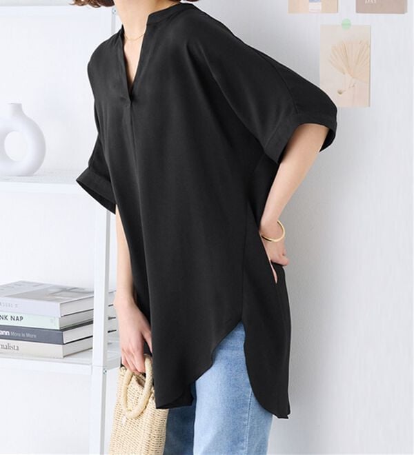 Viola e Viola（ヴィオラ エ ヴィオラ）の「【接触冷感】ひんやり！さらさらＥＡＳＹタックスキッパーチュニック（チュニック）」｜詳細画像