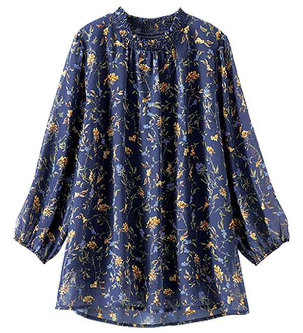 BELLUNA（ベルーナ）の「シフォンプリントシャーリング使いブラウス（ブラウス）」｜詳細画像