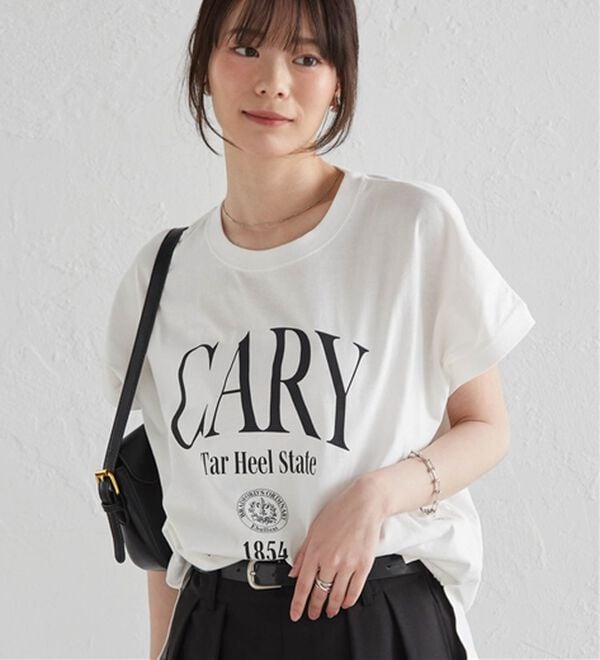 RANAN（ラナン）の「【汗シミ防止】カレッジロゴプリントT（Tシャツ）」｜詳細画像