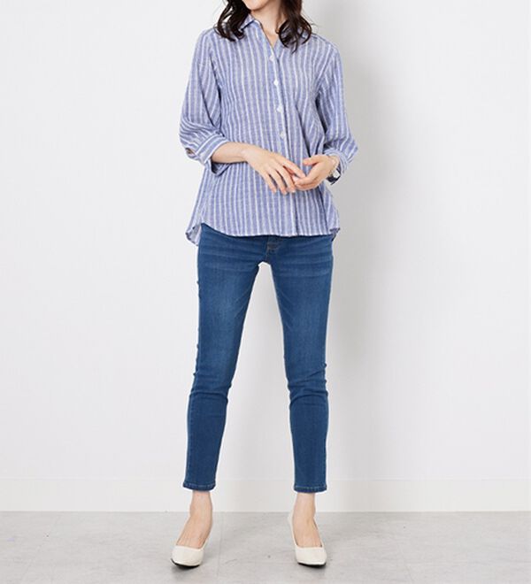 BELLUNA（ベルーナ）の「スキッパー衿ぽこぽこ素材ブラウス（ブラウス）」｜詳細画像