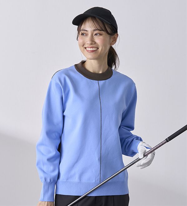 BELLUNA（ベルーナ）の「配色ラインニットプルオーバー（ニット・セーター）」｜詳細画像