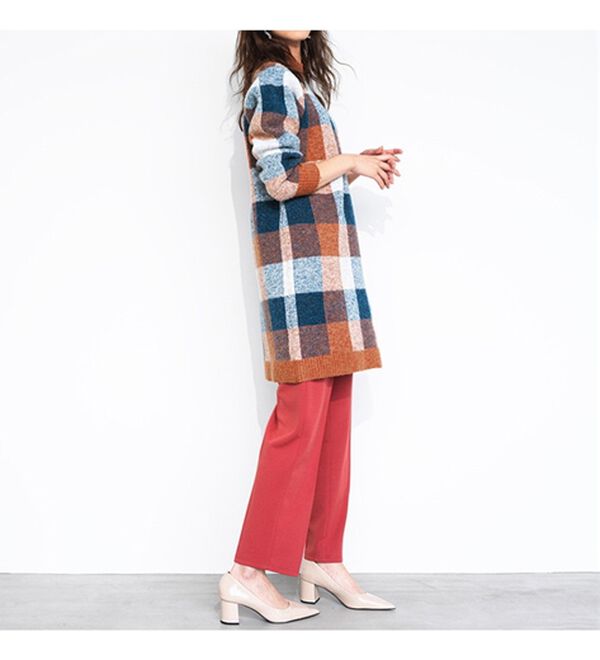 RANAN（ラナン）の「チェック柄ロング丈ニット（チュニック）」｜詳細画像