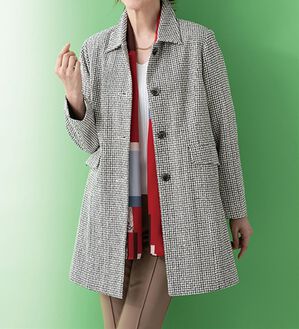 ルフラン（ルフラン）の「シルク混ステンカラーコート（ハーフコート）」｜モノトーン系