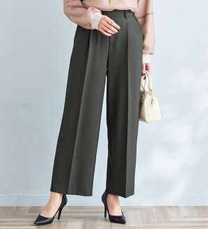 BELLUNA（ベルーナ）の「サマ見え！タック使いワイドパンツ（ワイドパンツ・ガウチョ）」｜杢チャコール