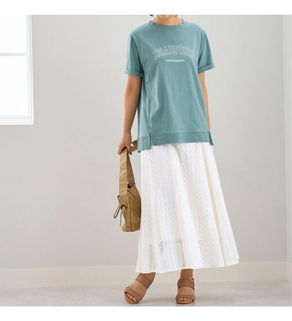 BELLUNA（ベルーナ）の「レース切替デザインフレアースカート（ロングスカート）」｜詳細画像