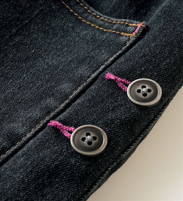 ルフラン（ルフラン）の「【２本組】ボタン使い楽デニムパンツ＜フォルト＞（フルレングスパンツ）」｜詳細画像