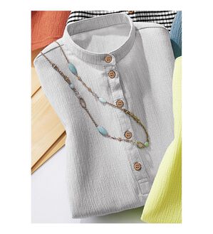 ルフラン（ルフラン）の「さらりと着れる！楊柳素材プルオーバー（カットソー）」｜アイスグレー