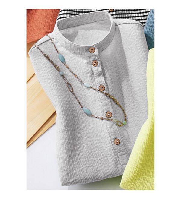 ルフラン（ルフラン）の「さらりと着れる！楊柳素材プルオーバー（カットソー）」｜アイスグレー