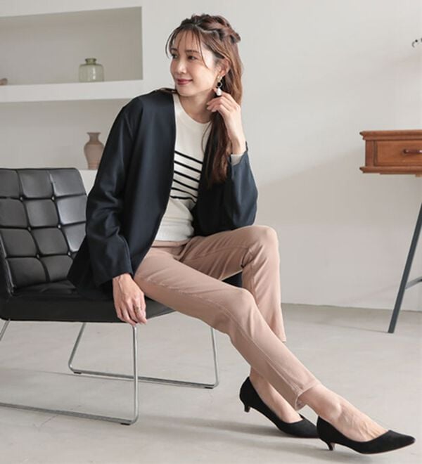 A HAPPY MARILYN（アハッピーマリリン）の「【Ｍ～８Ｌ】【選べる丈】のび～る ストレッチ ツイル 魔法の 美脚レギンスパンツ（スリム・スキニーパンツ）」｜詳細画像