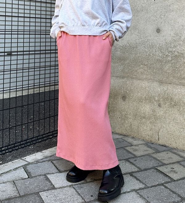 GeeRA（ジーラ）の「【着回し力◎】楽ちんすっきり見え！リブロングスカート（ロングスカート）」｜詳細画像