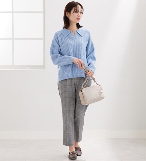 BELLUNA（ベルーナ）の「スキッパー衿編地変化ニットプルオーバー（ニット・セーター）」｜詳細画像