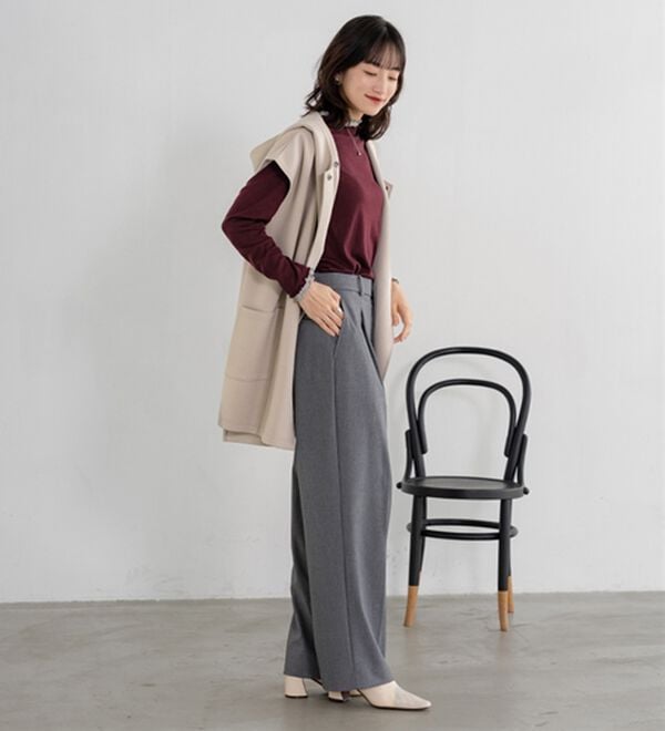 BELLUNA（ベルーナ）の「重ね着風フリル衿プルオーバー（カットソー）」｜詳細画像