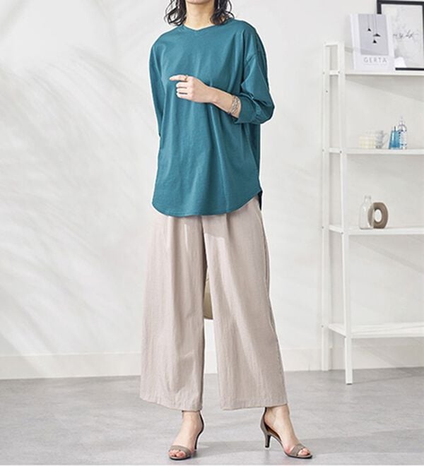 BELLUNA（ベルーナ）の「ひんやり！綿１００％キシリトールプリントチュニック（チュニック）」｜詳細画像