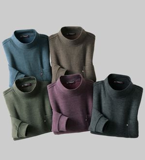 「カシミヤタッチ厚手ハイネックシャツ（メンズカットソー）」｜詳細画像
