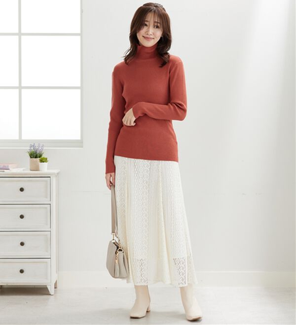 BELLUNA（ベルーナ）の「【安心感あるプチプラニット】リブニットタートルネックプルオーバー（ニット・セーター）」｜詳細画像