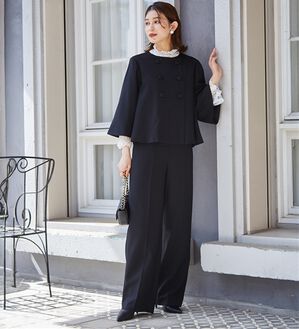 RANAN（ラナン）の「＜２点セット＞フレアージャケットワイドパンツセット（パンツスーツ）」｜ブラック