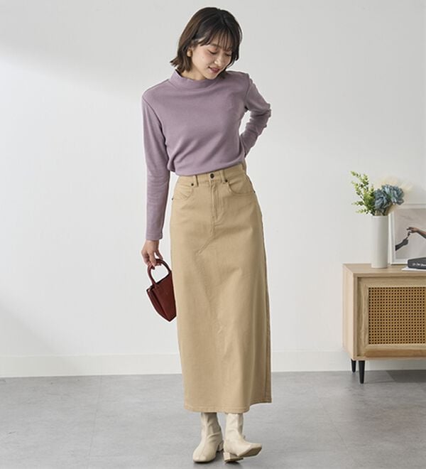 BELLUNA（ベルーナ）の「【選べる衿】肌に優しい綿１００％暖か発熱素材プルオーバー＜ベルホット　コットン＞（カットソー）」｜詳細画像