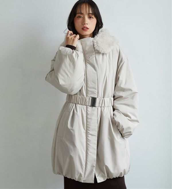 RANAN（ラナン）の「ミドル丈フードファー中わたダウンコート（ハーフコート）」｜詳細画像