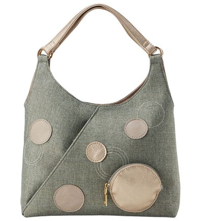 BELLUNA（ベルーナ）の「麻風ドットモチーフ手提げ（ハンドバッグ）」