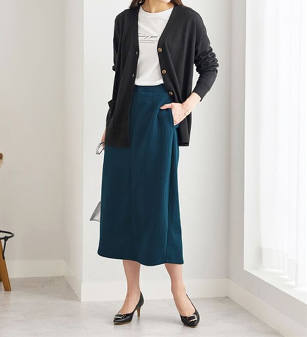 BELLUNA（ベルーナ）の「ボーダージャカードナロースカート（ロングスカート）」｜詳細画像