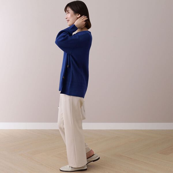 BELLUNA（ベルーナ）の「ミラノリブサイドボタン使いプルオーバー（ニット・セーター）」｜詳細画像