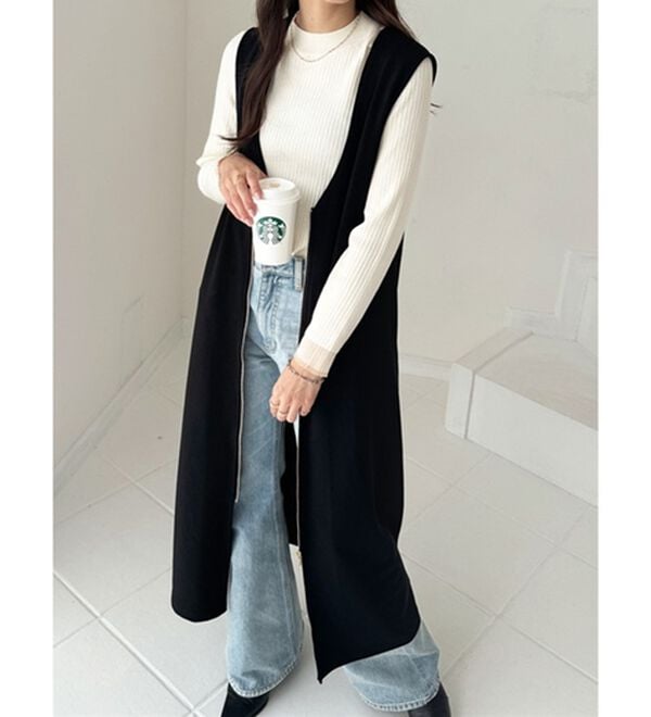 GeeRA（ジーラ）の「３ＷＡＹジップデザインジレワンピース（ジレ）」｜詳細画像