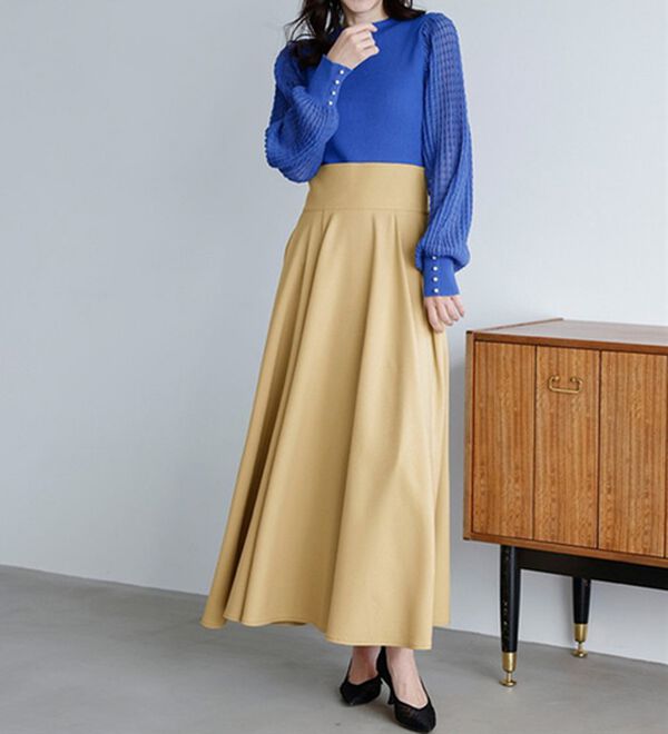 RANAN（ラナン）の「フレアーシルエットハイウエストスカート（ロングスカート）」｜詳細画像