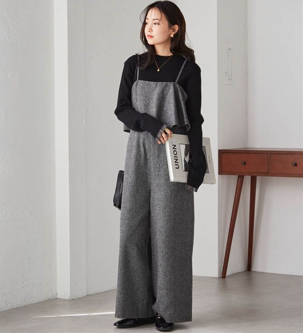 RANAN（ラナン）の「ツイードフリルサロペット（オールインワン）」｜詳細画像