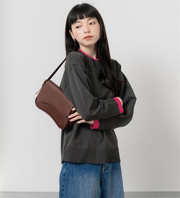 BELLUNA（ベルーナ）の「重ね着風配色スポンディッシュニット（ニット・セーター）」｜詳細画像
