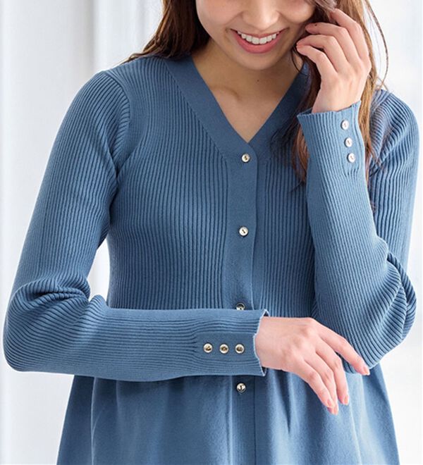 超美品｜ペプラムVネックカーディガン ゴールドボタン Vネックペプラムカーディガン［C7263］[品番