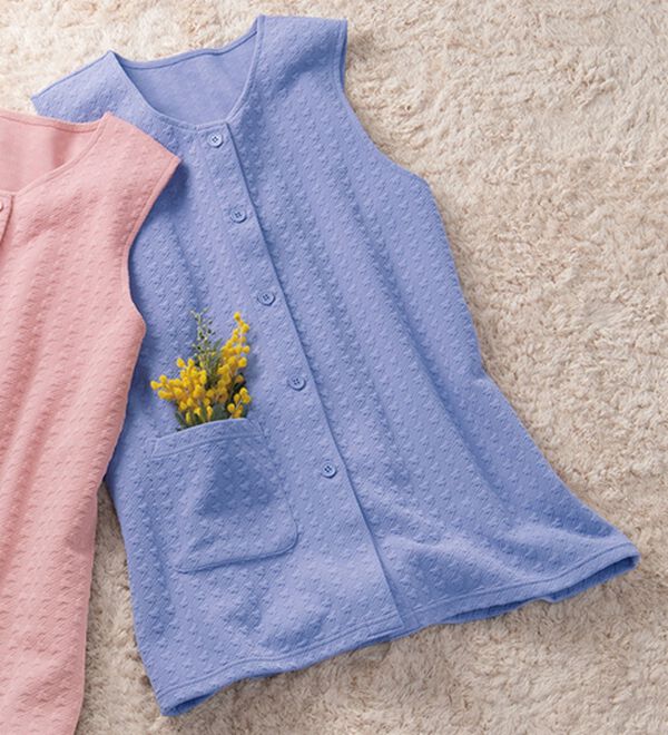 「ふんわり暖かジャカードベスト（パジャマ・ルームウェア）」｜ラベンダー