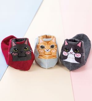 「【３匹組】ひょっこり可愛いにゃんこソックス（靴下・ストッキング）」｜詳細画像