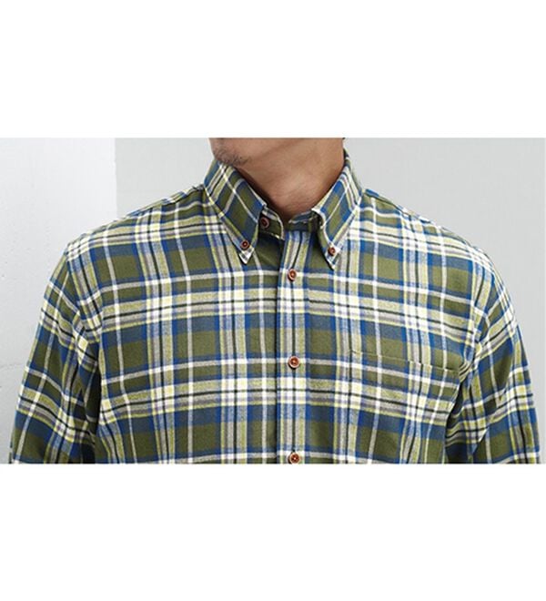 「＜バイロフト（Ｒ）＞カシミヤタッチネルシャツ（メンズシャツ）」｜詳細画像