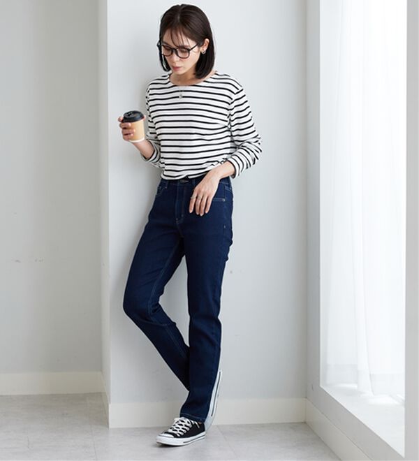 BELLUNA（ベルーナ）の「やわらかストレッチデニム素材スリムパンツ（フルレングスパンツ）」｜詳細画像