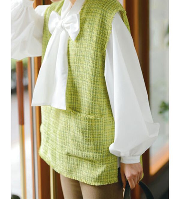 RANAN（ラナン）の「深Ｖツイードベスト（チュニック）」｜詳細画像