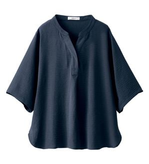 BELLUNA（ベルーナ）の「お手入れ楽々！スキッパーブラウス（ブラウス）」｜ネイビー