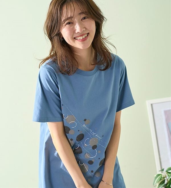 BELLUNA（ベルーナ）の「ひんやリッチコットン大人のおしゃれプリントチュニック（チュニック）」｜詳細画像