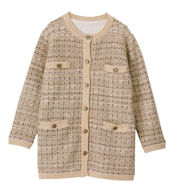 あったか裏地付ツイード調ニットアウター - ベルーナ【公式】