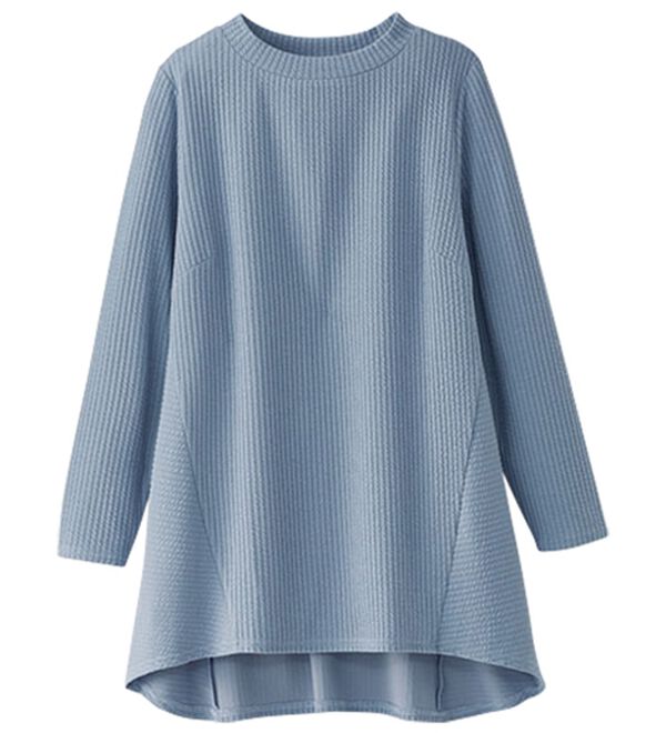 BELLUNA（ベルーナ）の「ふくれ素材フレアーデザインストレッチチュニック（チュニック）」｜詳細画像