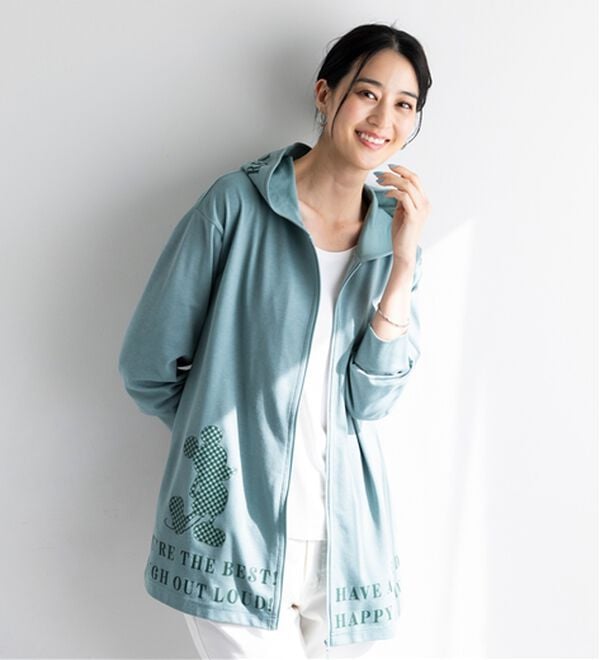 BELLUNA（ベルーナ）の「＜Ｄｉｓｎｅｙ＞【ミッキー】ロゴプリント裏メッシュパーカー（パーカー）」｜詳細画像