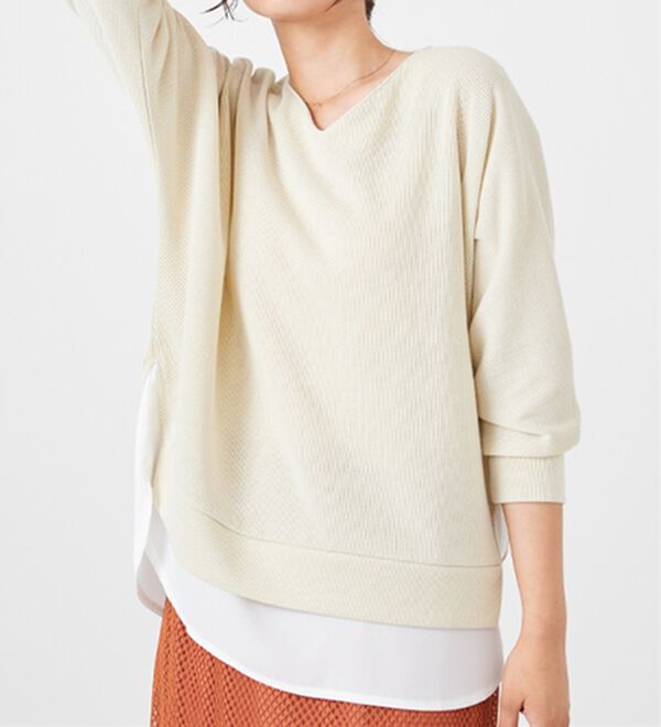 BELLUNA（ベルーナ）の「ラメ調レイヤード風プルオーバー（カットソー）」｜詳細画像