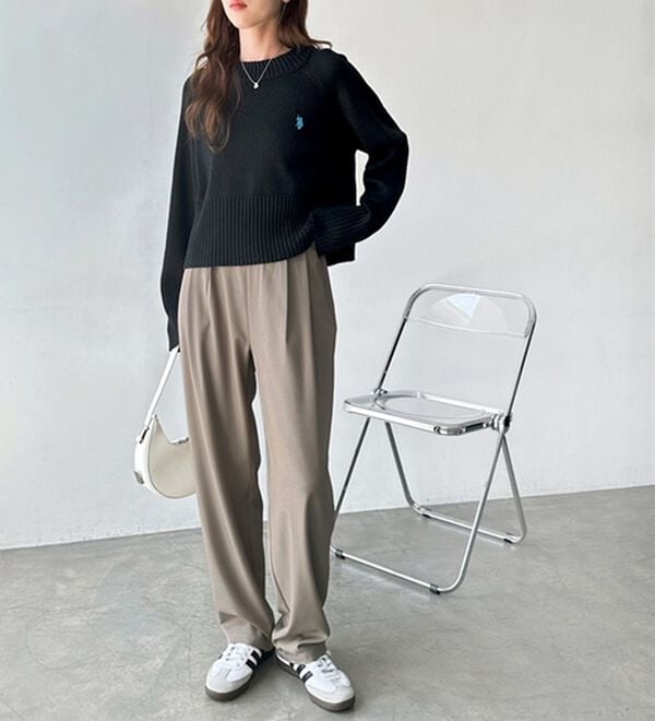 GeeRA（ジーラ）の「【再入荷】オンオフ着られる！カーブパンツ（フルレングスパンツ）」｜詳細画像