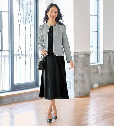 BELLUNA（ベルーナ）の「華やかツイードジャケットワンピースアンサンブル（ワンピースセットスーツ）」