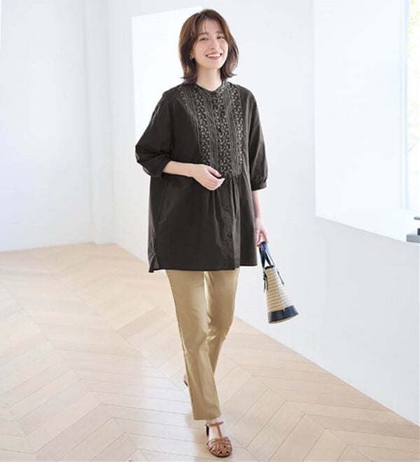 Viola e Viola（ヴィオラ エ ヴィオラ）の「すっきり楽ちんチュニックパンツ（フルレングスパンツ）」｜詳細画像