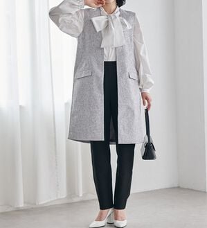 RANAN（ラナン）の「【２点セット】防シワ！ロングジレセットアップ（パンツスーツ）」｜モノトーンツイード