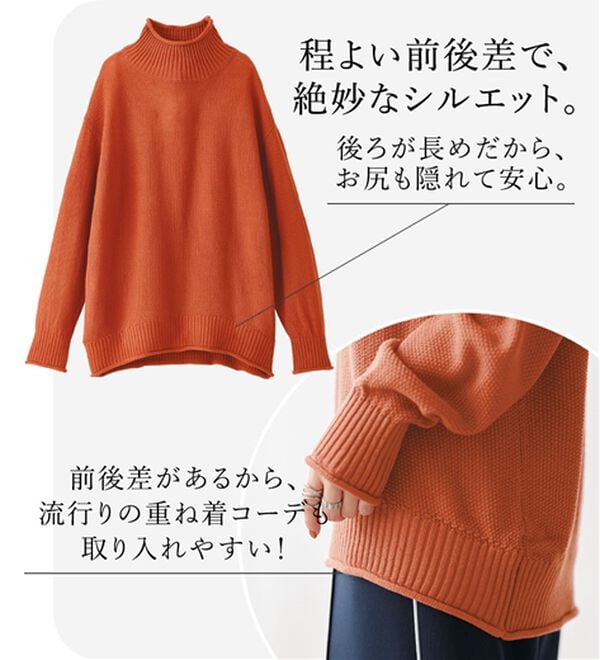 BELLUNA（ベルーナ）の「肌と仲良くなれる鹿のこ編ウォッシャブルニット（ニット・セーター）」｜詳細画像