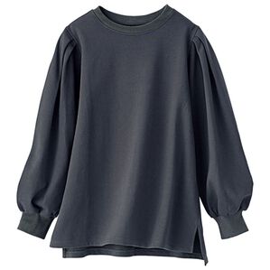 BELLUNA（ベルーナ）の「オーガニックコットン裏起毛スウェット（トレーナー・スウェット）」｜チャコール