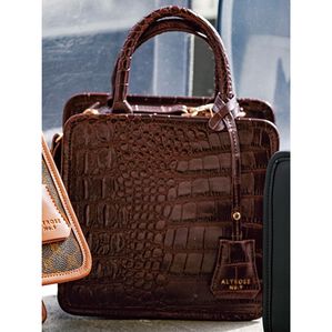 GeeRA（ジーラ）の「スクエア２ＷＡＹミニボストン（ボストンバッグ）」｜ブラウンクロコ型押し